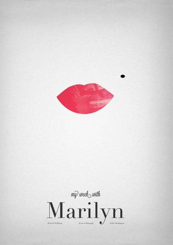 Des simples lèvres avec un point noir au dessus, qui font directement penser à Marylin Monroe, titre du livre